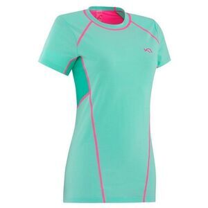 Kari Traa Svala Tee Bright Teal Pink Workout Shirt Small Norway Activewear